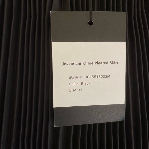 Jessie Liu High Low Black Pleated Dress Size Medium - Picture 2 of 4